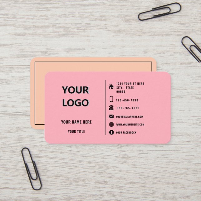 Branded Logo Promotional Business Cards Example (Front/Back In Situ)