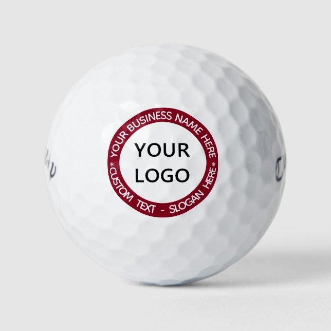 Branded Logo Text Personalised Golf Balls Template (Front)