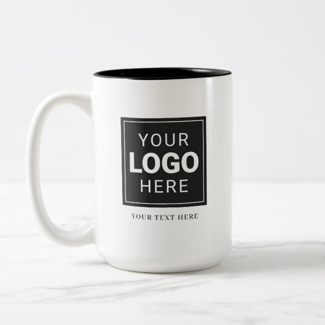 Branded Logo Two-Tone Coffee Mug (Left)