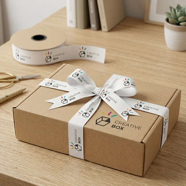 Branded Mailer Box Grosgrain Ribbon with Logo (Branded Mailer Box Grosgrain Ribbon with Logo)