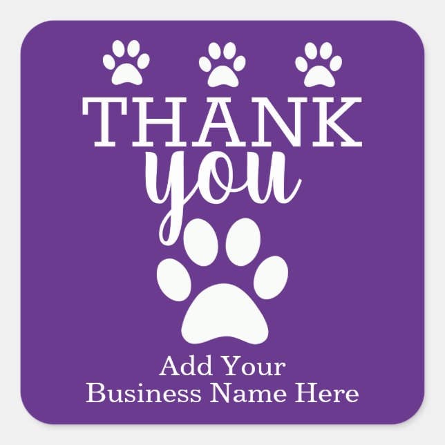 Branded Pet Business | Custom Thank You Stickers (Front)