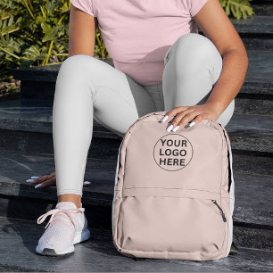 Branded Promotional Blush Pink Business Logo Printed Backpack