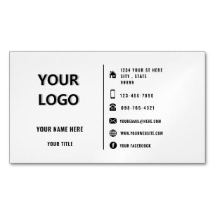 Branded Promotional Magnetic Business Card Example