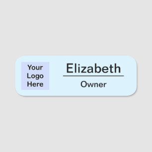 Branded Small Business Blue Your Logo Here Name Tag
