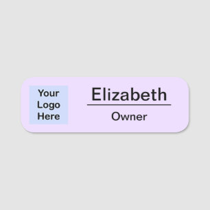 Branded Small Business Purple Your Logo Here Name Tag