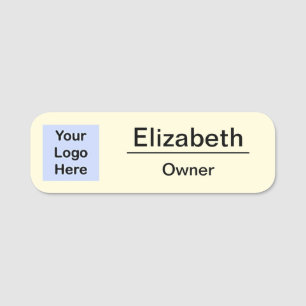 Branded Small Business Yellow Your Logo Here  Name Tag