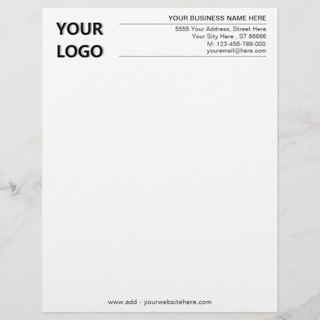 Branded Stationery Your Company Letterhead Example (Front)