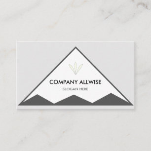 Branded Triangles on Silver Grey & White Business Card