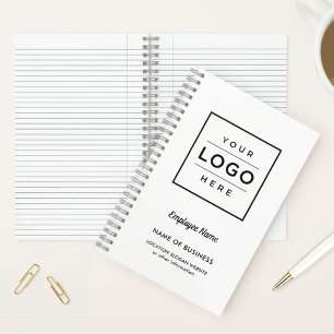 Branded White Business Logo Employee Notebook