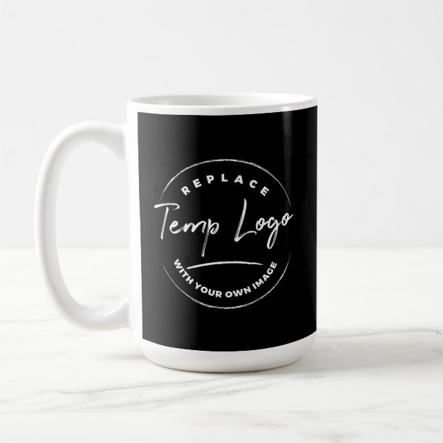 Branded with Your Corporate Logo, Black Coffee Mug (Left)