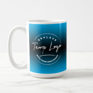 Branded with Your Corporate Logo, Blue Ombre Coffee Mug
