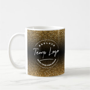 Branded with Your Corporate Logo, Gold Black Ombre Coffee Mug