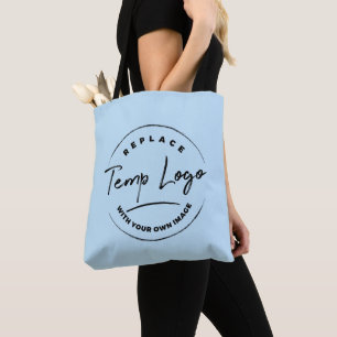 Branded with Your Corporate Logo on Light Blue Tote Bag