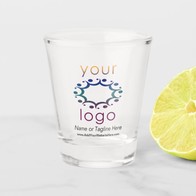 Branded with Your Logo and Customised Details Shot Glass (Front)