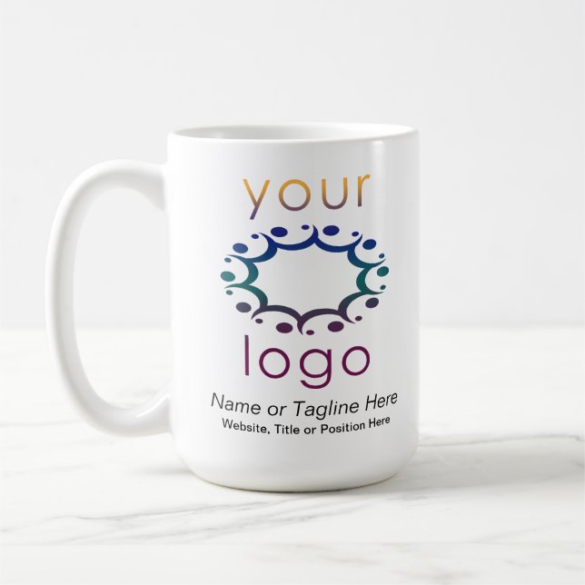 Branded with Your Logo and Details Customised Coffee Mug (Left)