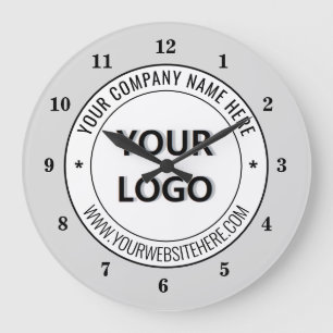 Branded Your Business Logo and Custom Text Clock