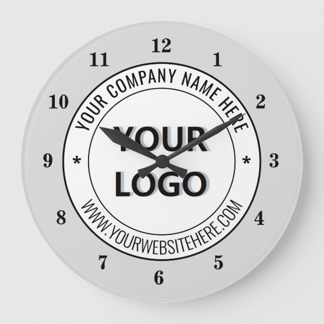 Branded Your Business Logo and Custom Text Clock (Front)