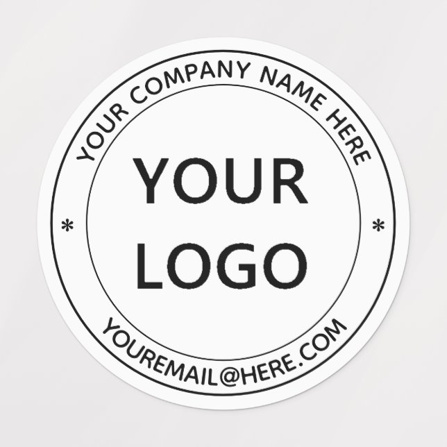 Branded Your Logo Text Business Labels Template (Design 1)