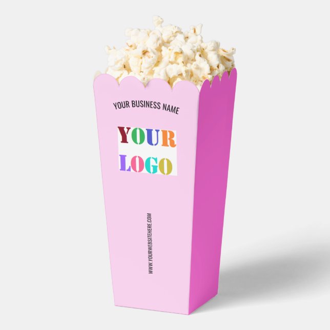 Branded Your Logo Text Info Popcorn Boxes Example (Popped)