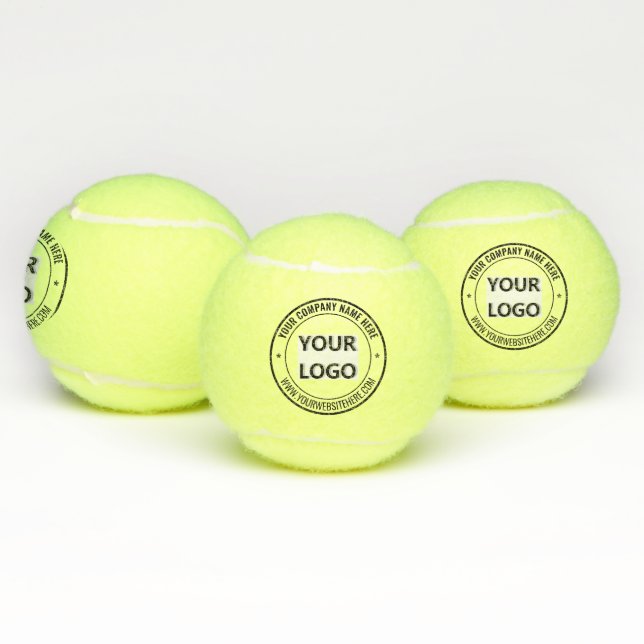 Branded Your Logo Text Stamp Tennis Balls Example (Multi)