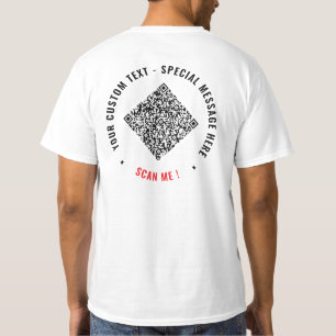 Branded Your QR Code T-Shirt Example Custom Text