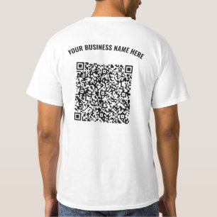 Branded Your QR Code Text Business T-Shirt Example