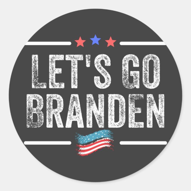 branden conservative, flag funny anti biden t-shir classic round sticker (Front)