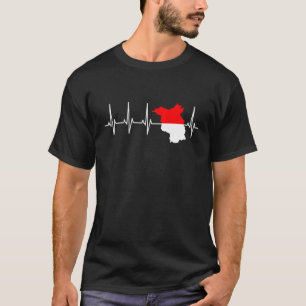 Brandenburg Flag ECG Heartbeat for Brandenburger T-Shirt