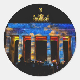 Brandenburg Gate Berlin at Festival of Lights Classic Round Sticker