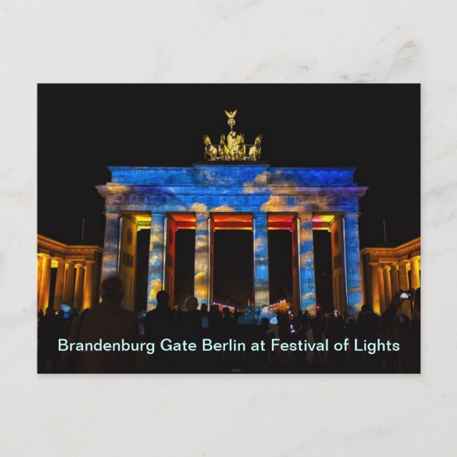 Brandenburg Gate Berlin at Festival of Lights Postcard (Front)