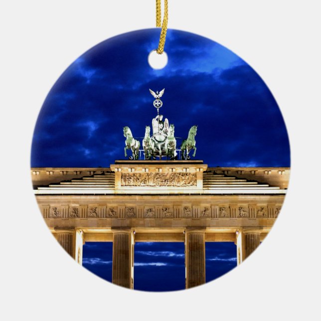 Brandenburg Gate, Berlin Ceramic Tree Decoration (Front)
