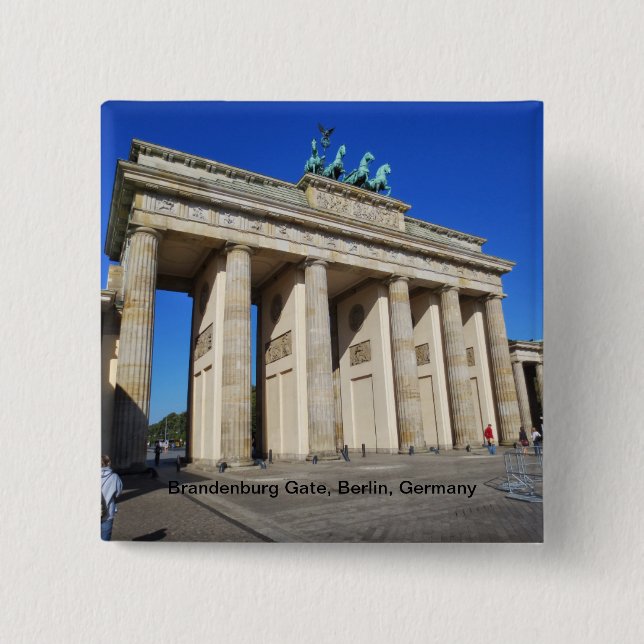 Brandenburg Gate, Berlin, Germany 15 Cm Square Badge (Front)