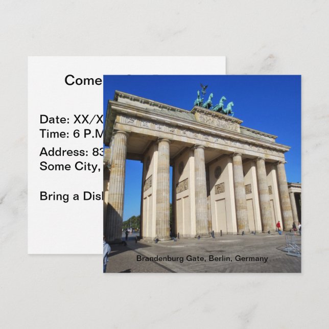 Brandenburg Gate, Berlin, Germany Invitation (Front/Back)