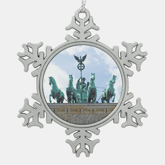 Brandenburg Gate - Brandenburger Tor Snowflake Pewter Christmas Ornament (Front)