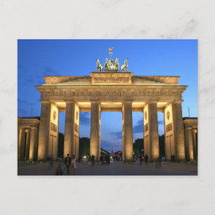 brandenburg gate evening postcard