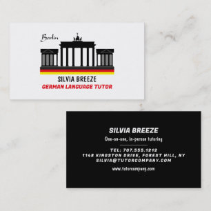 Brandenburg Gate, German Language Tutor, Teacher Business Card