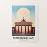 Brandenburg Gate Germany Travel Art Vintage Jigsaw Puzzle<br><div class="desc">Brandenburg Gate vector artwork. Standing majestically in the heart of Berlin,  the Brandenburg Gate is an iconic Neoclassical monument that has witnessed the city's tumultuous history and now stands as a powerful symbol of unity and peace.</div>