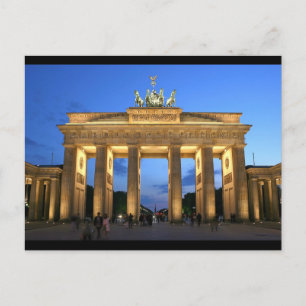 brandenburg gate night postcard