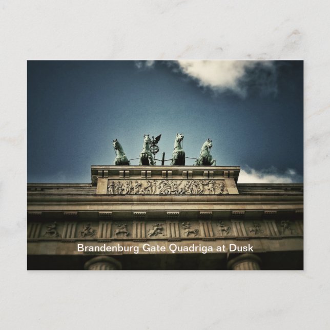 Brandenburg Gate Quadriga View in Berlin, Germany Postcard (Front)