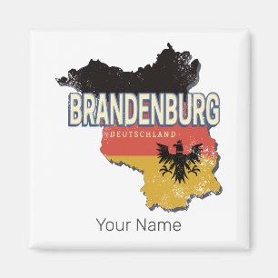 Brandenburg Germany Retro State Map Vintage Magnet