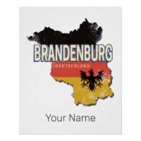 Brandenburg Germany Retro State Map Vintage