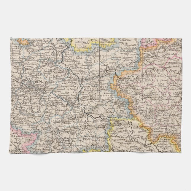 Brandenburg, Posen Atlas Map Tea Towel (Horizontal)