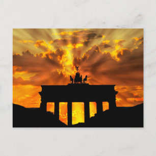 Brandenburger Gate at sunset, Berlin Postcard