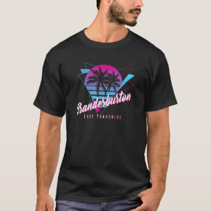 Brandesburton East Yorkshire 80s Vaporwave Sunset T-Shirt