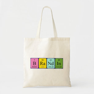 Brandin periodic table name tote bag
