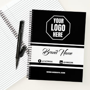 Branding & Business Logo Promotional Black & White Notebook