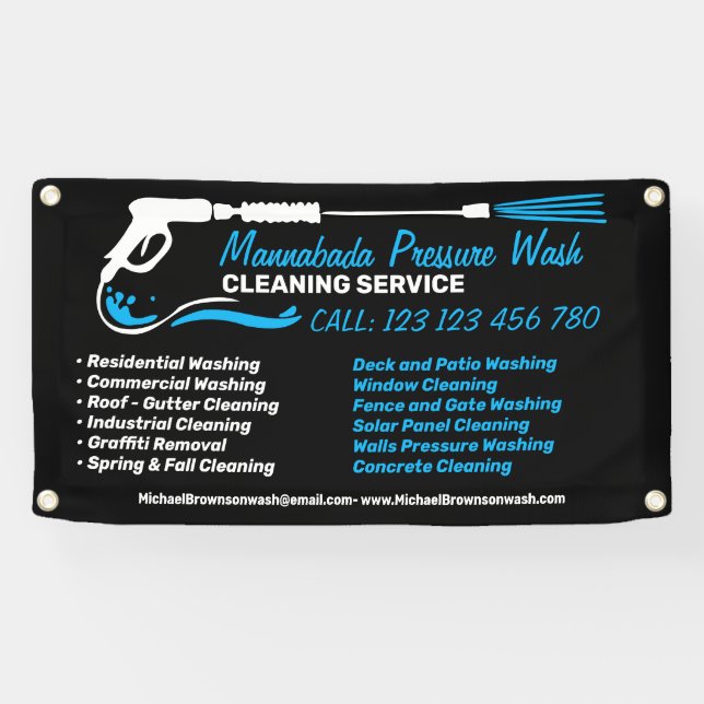 Branding for him Pressure Washing Power Cleaning Banner (Horizontal)