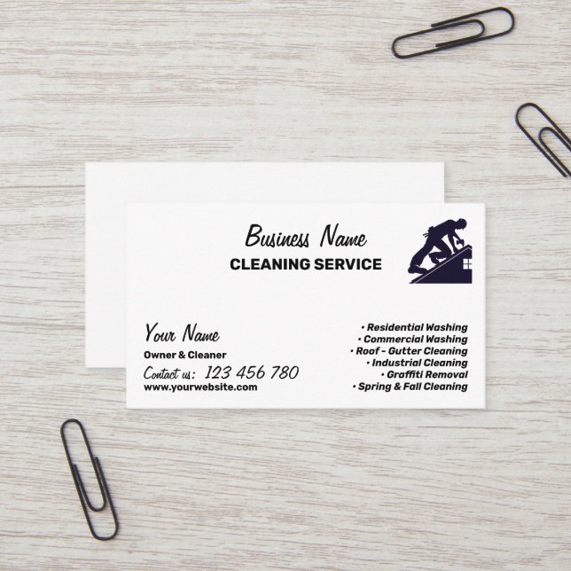 Branding For Pressure Washing Cleaning Business Business Card (Front/Back In Situ)