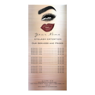 Branding Price List Lash Brow Extension Eyes Lips Rack Card
