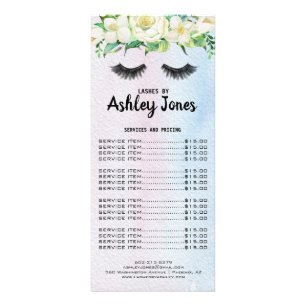 Branding Price List   Lash Extensions Rack Card